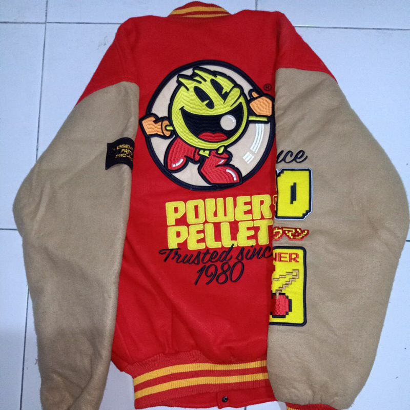 Varsity Jacket Power Pellet Faith W.essentiels Pac-Man Pacman Size XL