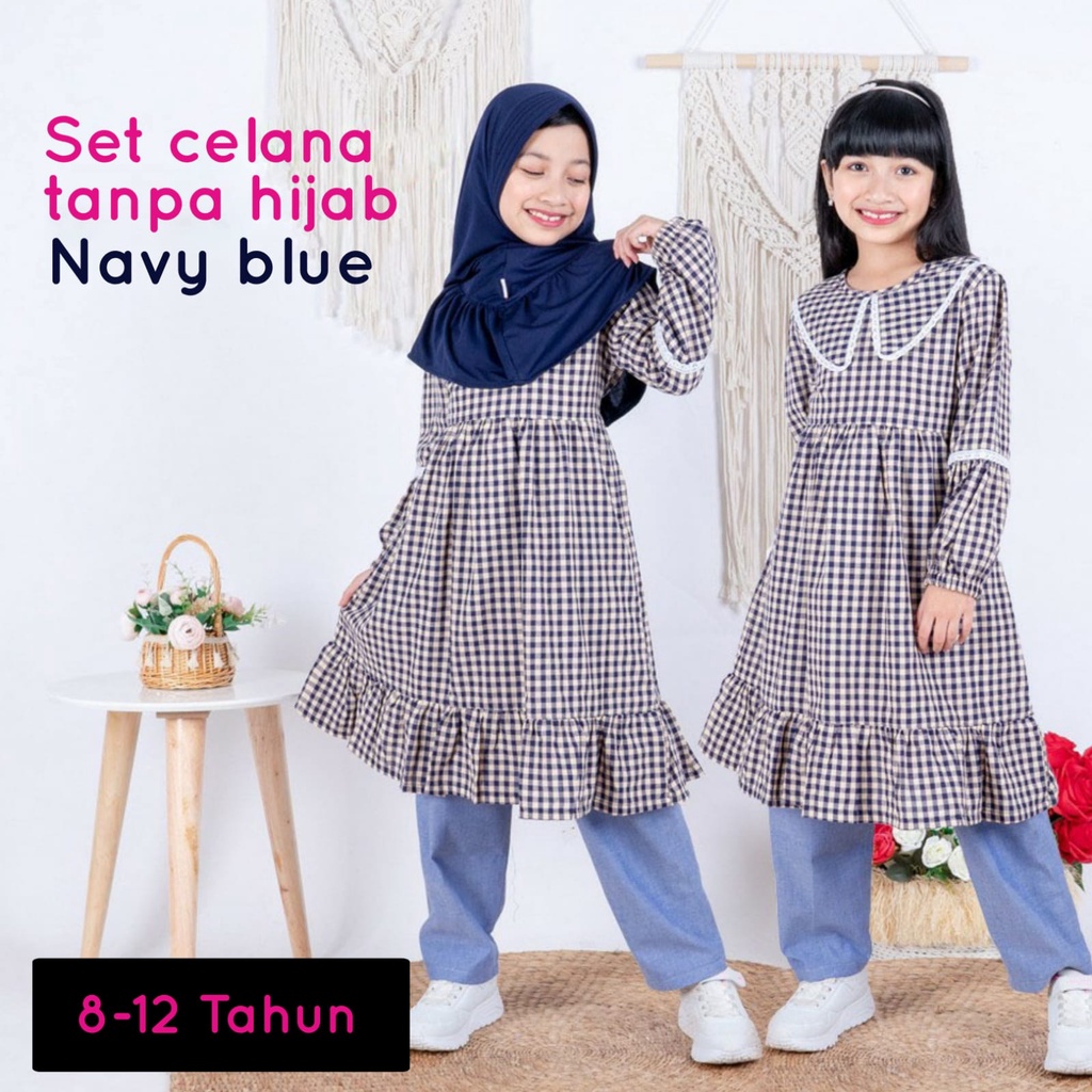 Bms Baju stelan anak Nana kids Fashion Muslim Usia 8-12 Tahun Baju anak perempuan Stelan anak terbaru