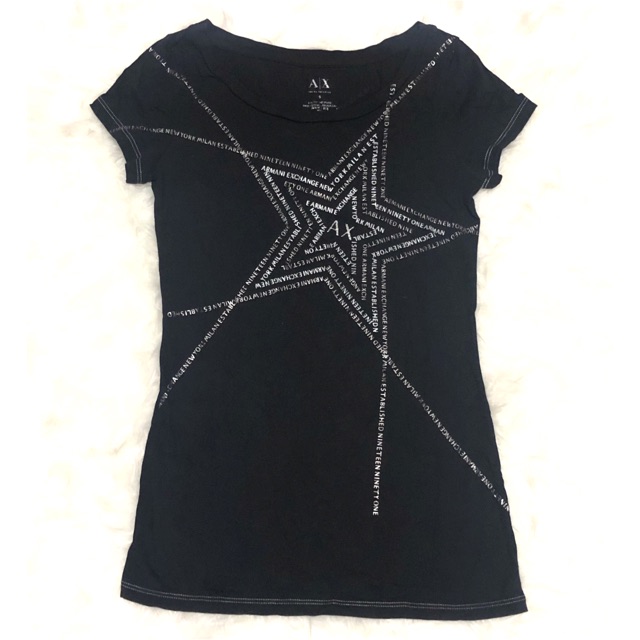 Kaos Hitam Uneck Armani Exchange Ori Black Top