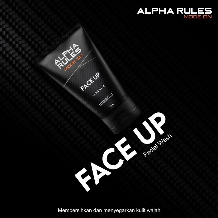 Alpha Rules Face Up Sabun Cuci Pembersih Muka Pria Sabun Wajah Facial Wash