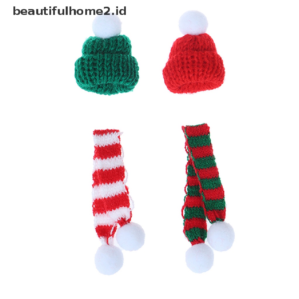 (Beautifulhome2) Buku Literatur Bahasa MandarinId 2pcs / Set Topi Natal + Syal Mini Untuk Boneka