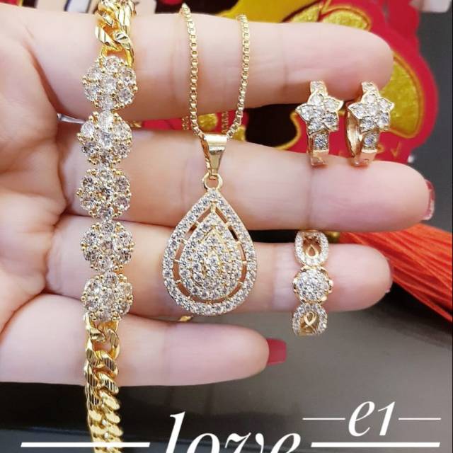 Xuping set perhiasan lapis emas 24k 1119j