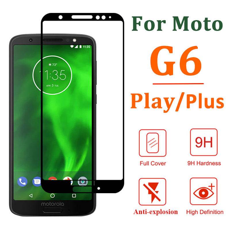 Pelindung Layar tempered glass Full cover Untuk Motorola Moto G 5 5S 6 7 8 9 Plus Play Power Lite G60S 4G