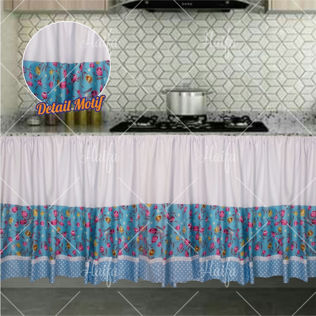 GORDEN KOLONG DAPUR SHABBY BUNGA POLKA / TIRAI DAPUR