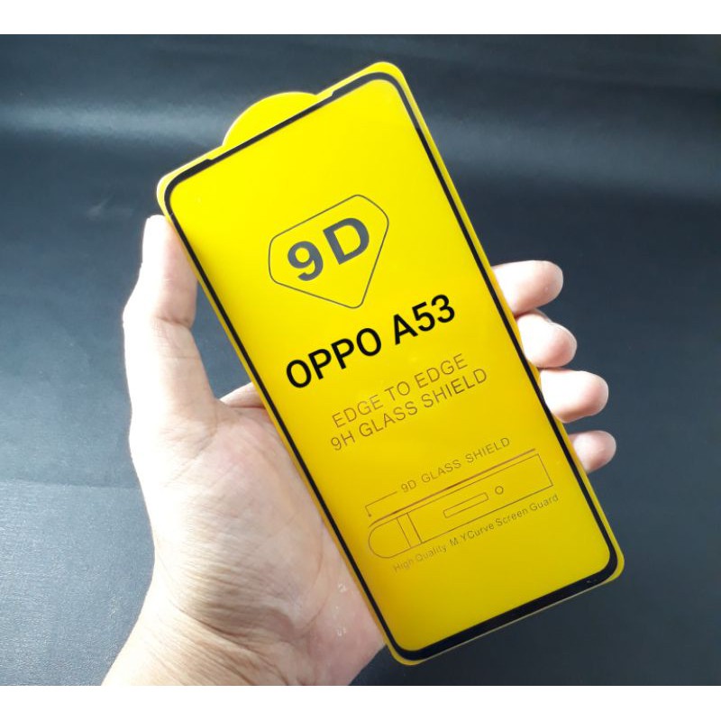 Tempered Glass OPPO A53 Full Layar 9D Anti Gores Kaca Pelindung Layar HP