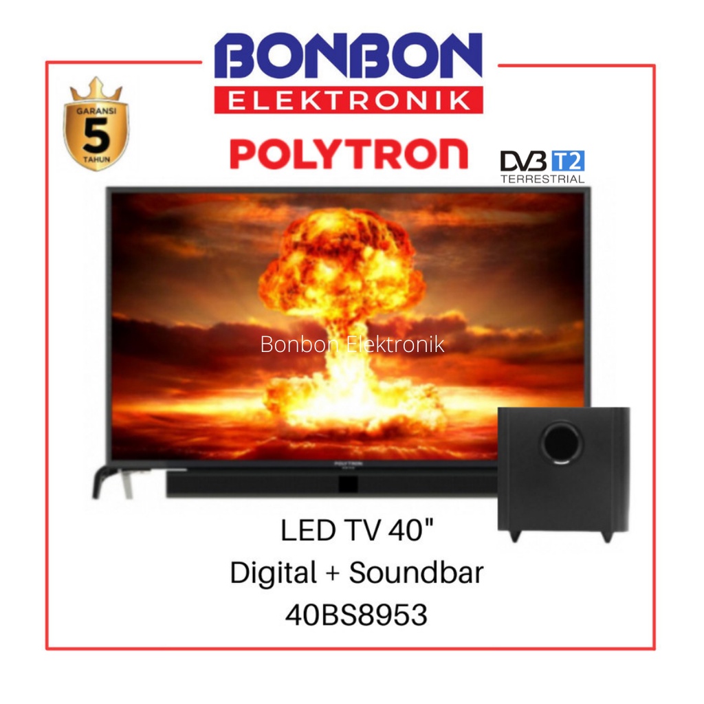 Polytron LED Digital TV 40 Inch 40BS8953 Soundbar