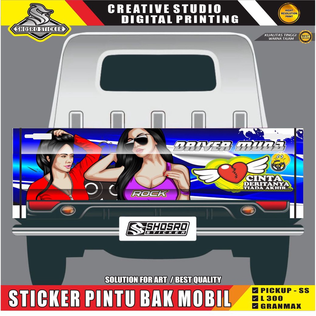 KS DECAL DECAL STICKER RACING BUAT BAK MOBIL PICK UP / DECAL STIKER PINTU BAK PICK UP L300, GRANMAX 
