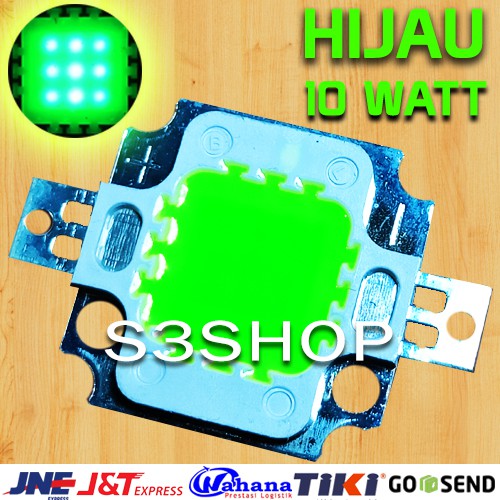 High Power LED 10W Green Hijau 515-525NM TERMURAH