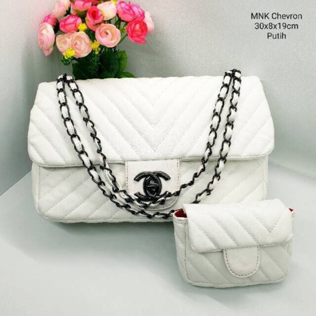Tas import MNK Chevron shoulder bag