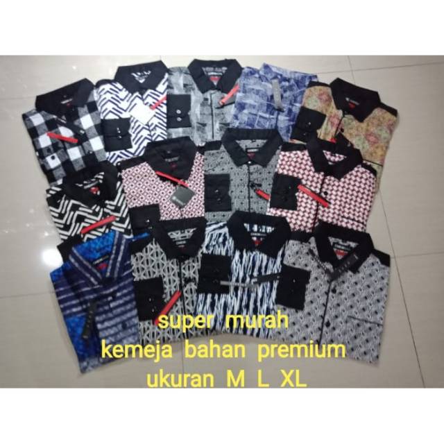 Kemeja Motif Lengan Panjang Kemeja Katun Kemeja Casual Kemeja Kerja Kemeja Pria