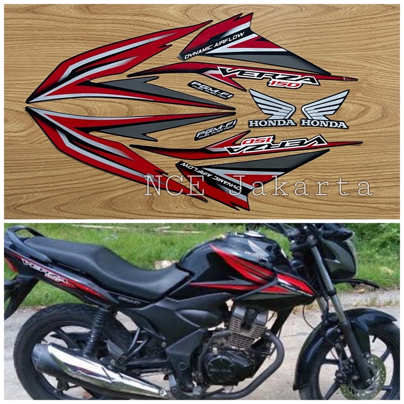 STIKER STRIPING MOTOR VERZA 2015 HITAM LIS MERAH