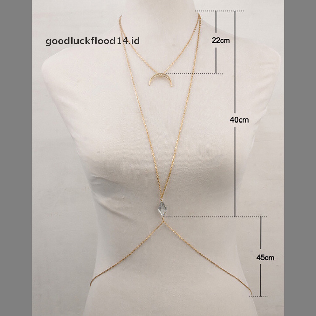 [OOID] Sexy Ladies Belly Waist Cross Body Harness Chain Necklace Bikini Body Jewelry ID