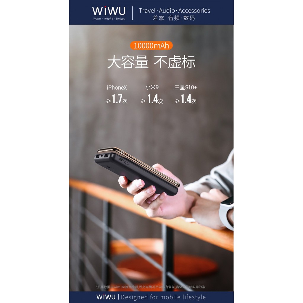 WIWU PD POWERBANK W2 - PD 18W Powerbank 10000mAh and Wireless Charging