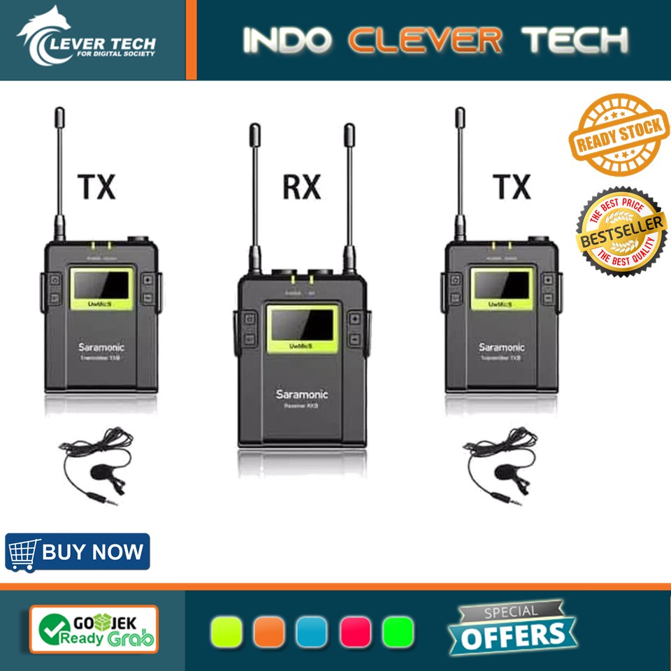 Saramonic UWMIC9 UWMIC 9 RX9 plus TX9 plus TX9 Package microphone wireless mic kamera dan Handycam