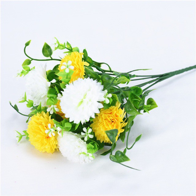 COD BUNGA DANDELION  BUNGA TANGKAI PLASTIK BUNGA ARTIFISIAL BUNGA PAJANGAN BUNGA HIASAN BT9009-PUTIH KUNING