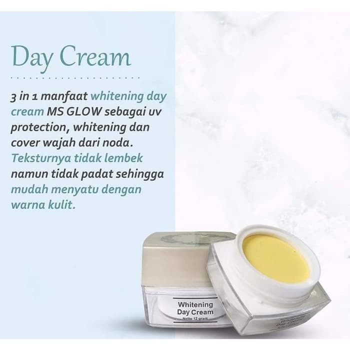 MS Glow Whitening Day Cream Rumah Cantik 354 Krim Pagi yang Melembabkan dan Mencerahkan Kulit Wajah