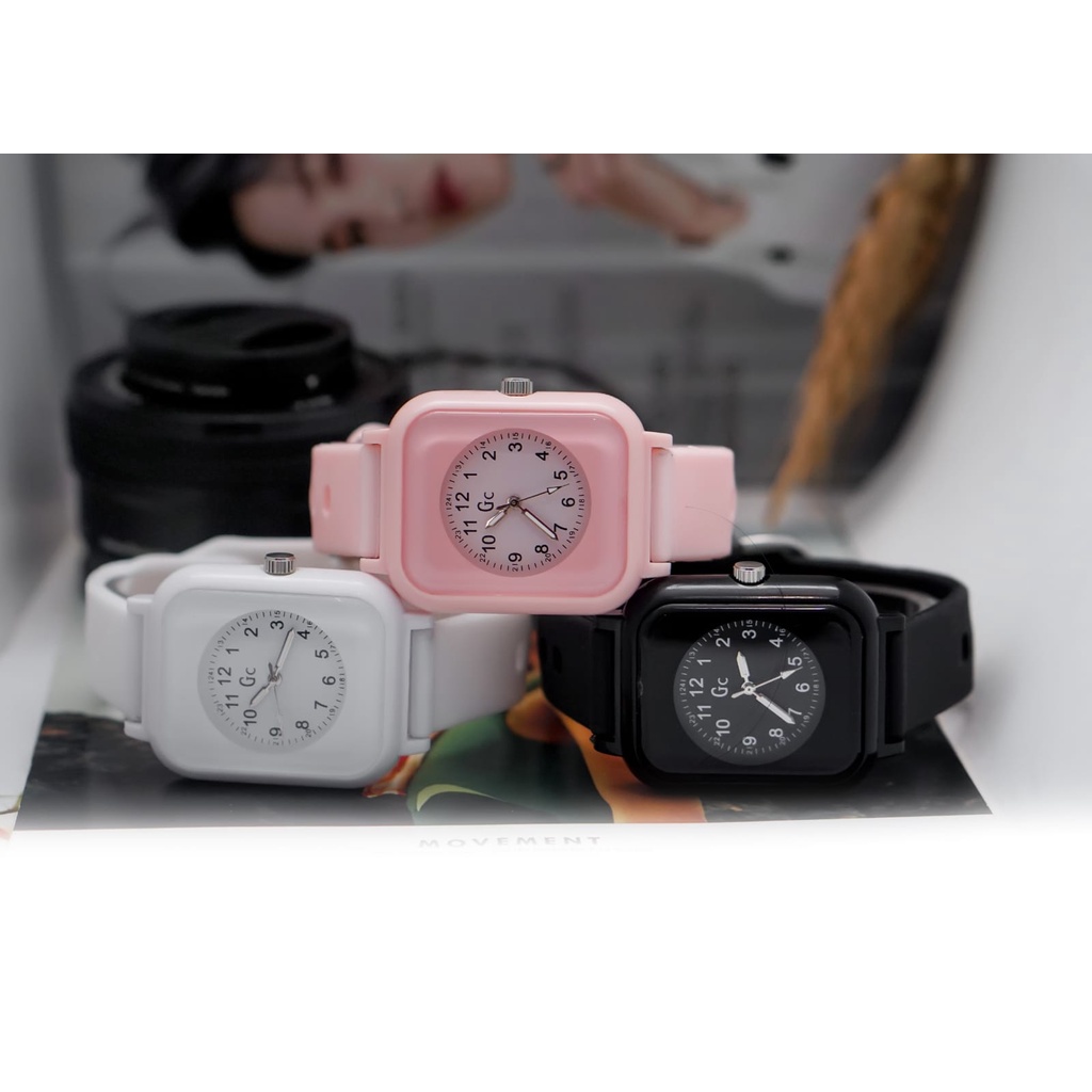 COD Jam Tangan Wanita Pria Couple Analog Quartz Strap Rubber  Import Original High Quality RM055 Kotak Persegi Bulat Tengah  Keren Kekinian Tampilan Manual Untuk Hampers Kado Seperti Ledwatc Digital Watch Brands Anti Air Harga Murah Promo Grosir