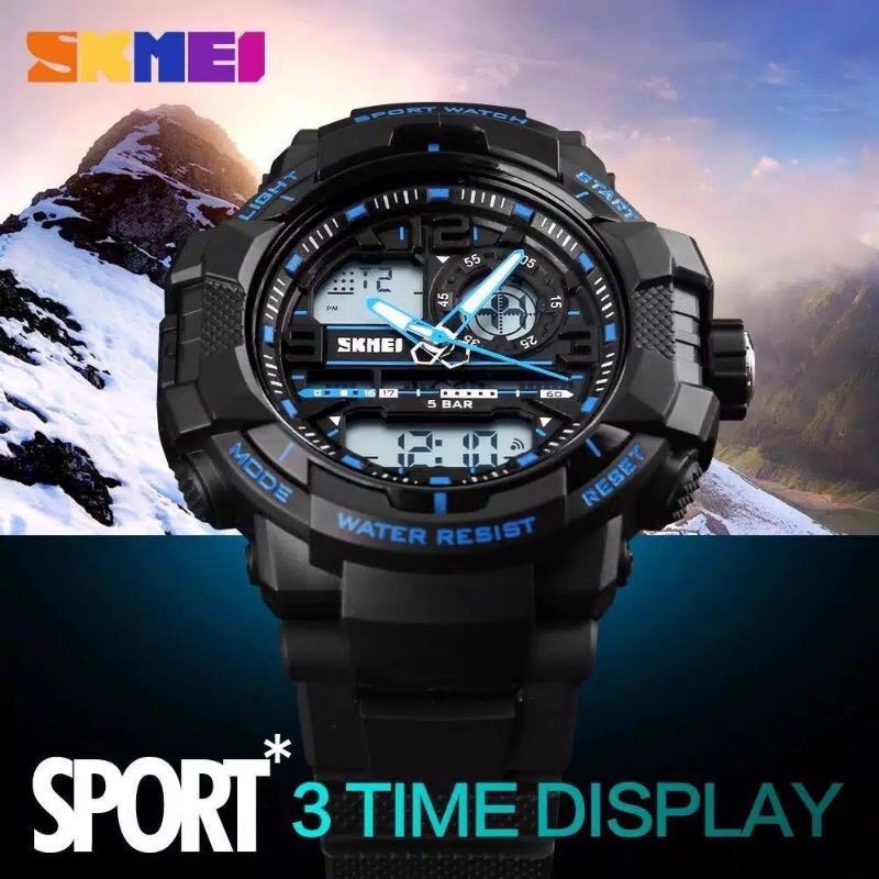 Jam Tangan Pria Digital Sport Original SKMEI S 1164 Shock Dual Time Anti Air 50M Terbaru