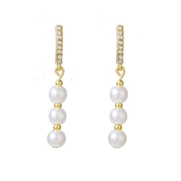 anting wanita s925 sterling silver pearl stud earrings jan241 (3E3)