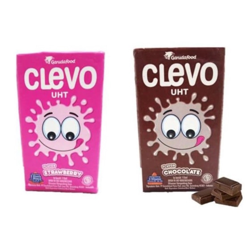 

Clevo Susu UHT Rasa cokelat dan stroberi 115ml