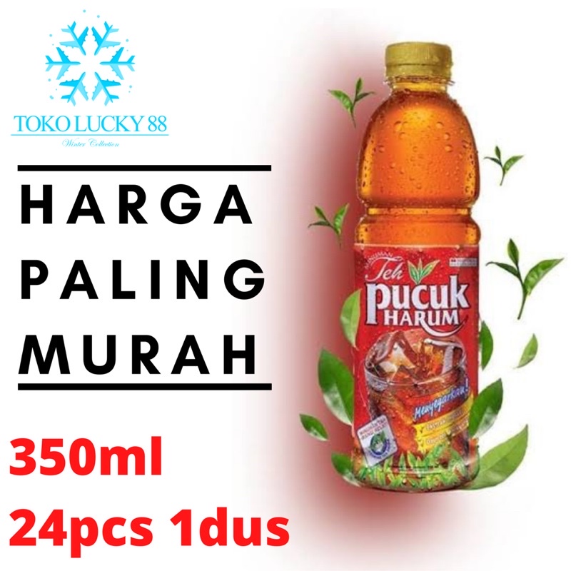 Air Teh Kemasan Teh Pucuk Harum Botol 350 ml isi 24 pcs 1 dus Khusus pengiriman Sameday atau Instant