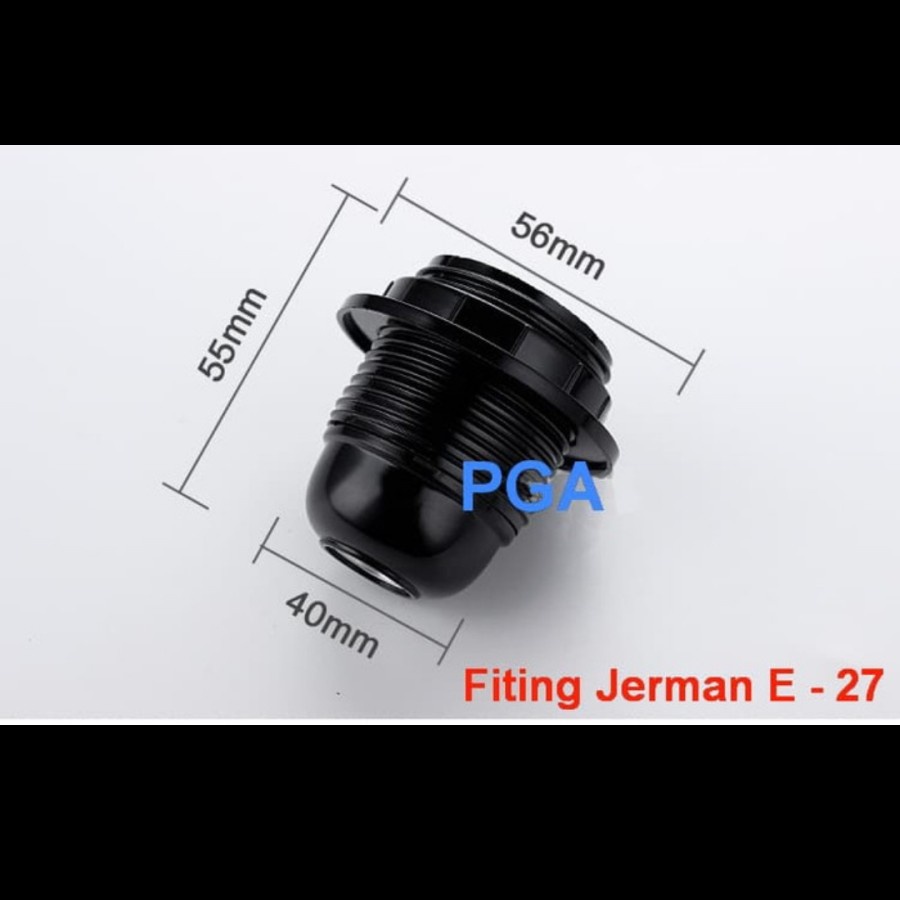 Fitting Jerman German E27 Double Ring / Fiting Lampu Gantung Meja Hias