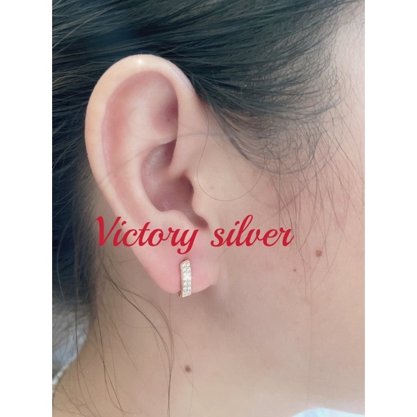 anting perak asli 925 untuk dewasa #anting jepit perak 925 mata baris rosegold#