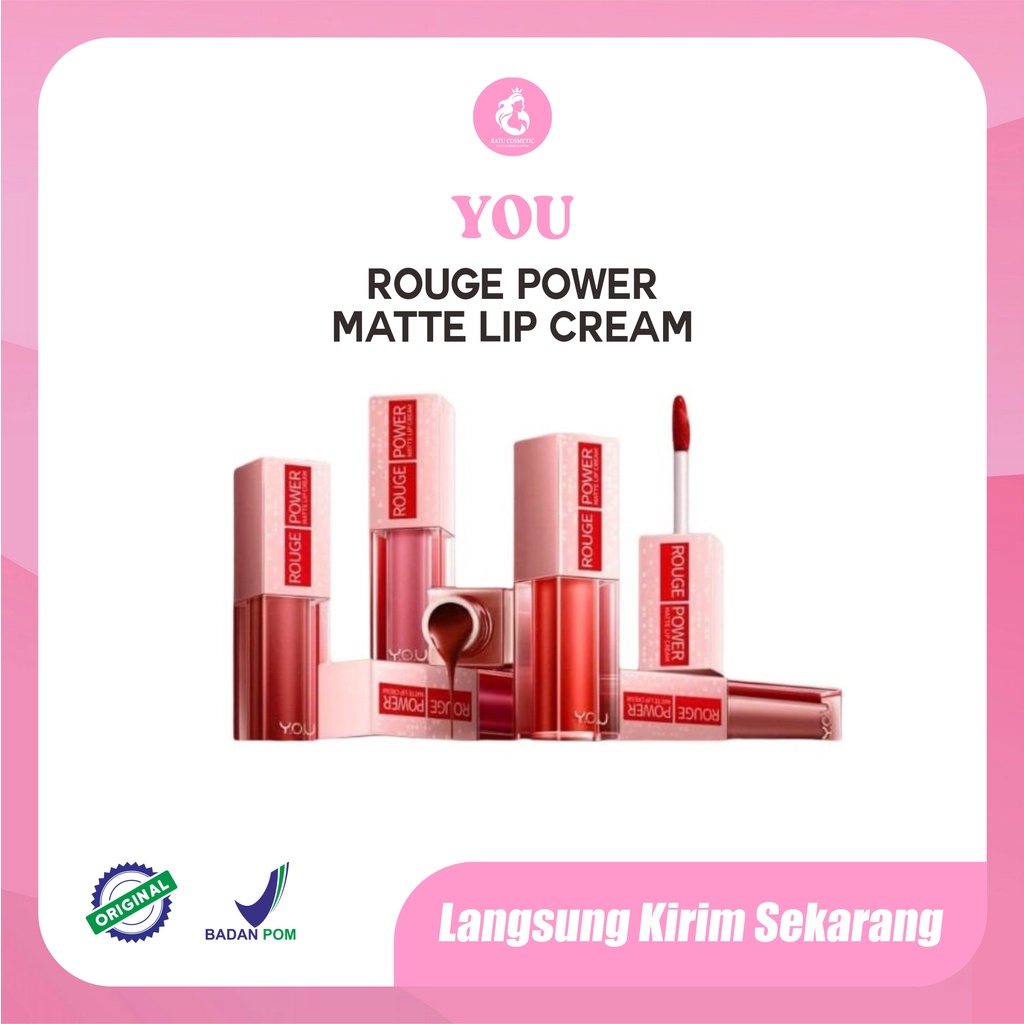 YOU Rouge Power Matte Lip Cream-5gr - BPOM