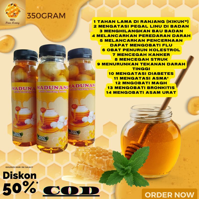 

Madunang Madu Asli bawang putih 350gram madu asli murni