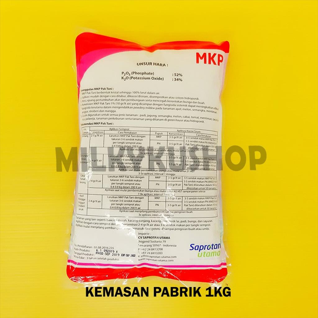 PUPUK MKP PAK TANI MONO KALIUM PHOSPHAT BUAH BUNGA KEMASAN PABRIK 1 KG