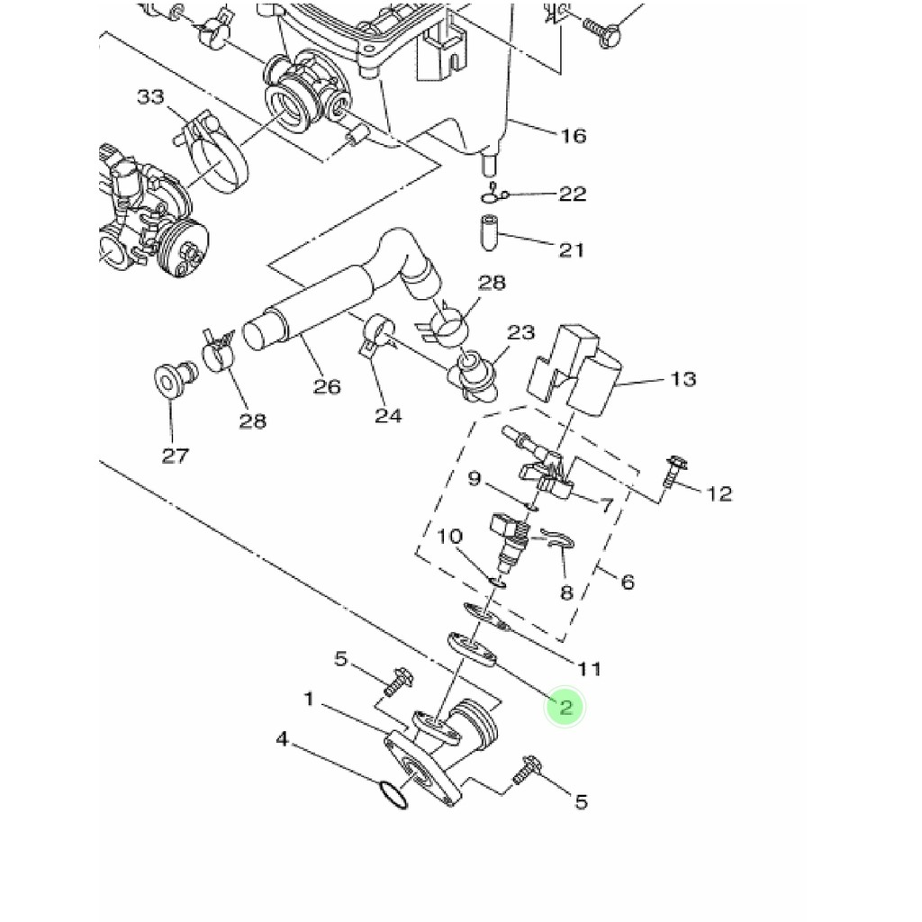 PAKING FIBER INTAKE INTEK INJEKTOR INECTOR R15 OLD LAMA V2 BYSON FI INJEKSI ORIGINAL YGP 1PA-E3556-00