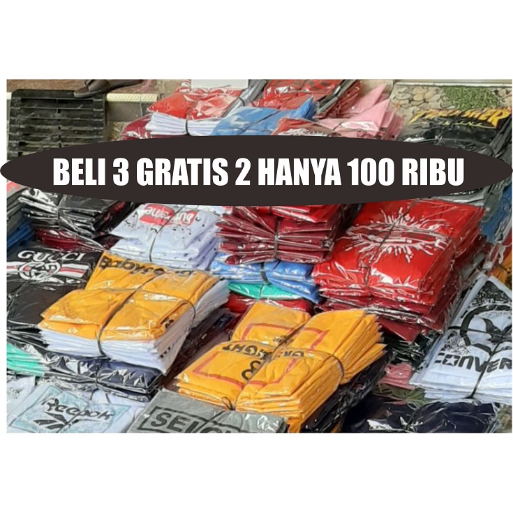 Doublefive - Promo Kaos Pria Distro Paket Beli 3 Gratis 2 pcs Murah M L XL Full Print Dewasa Kaos Pria Distro / Baju / Baju Kaos Pria / Kaos Pria / Baju Distro Pria Keren / Kaos Distro Pria Keren / Kaos Distro / Bonus Dadakan / Kaos Wanita / Baju Wanita