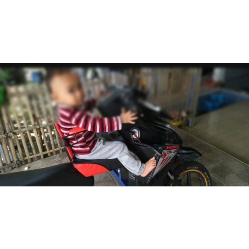 Tempat duduk anak di motor SATU SEAT SANDARAN + BANTAL STANG