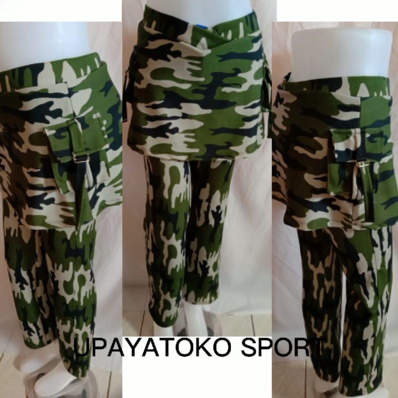 upayatoko/celana senam rok kantong wanita/ cbr rok kantong kargo item navy/clana olahraga-5