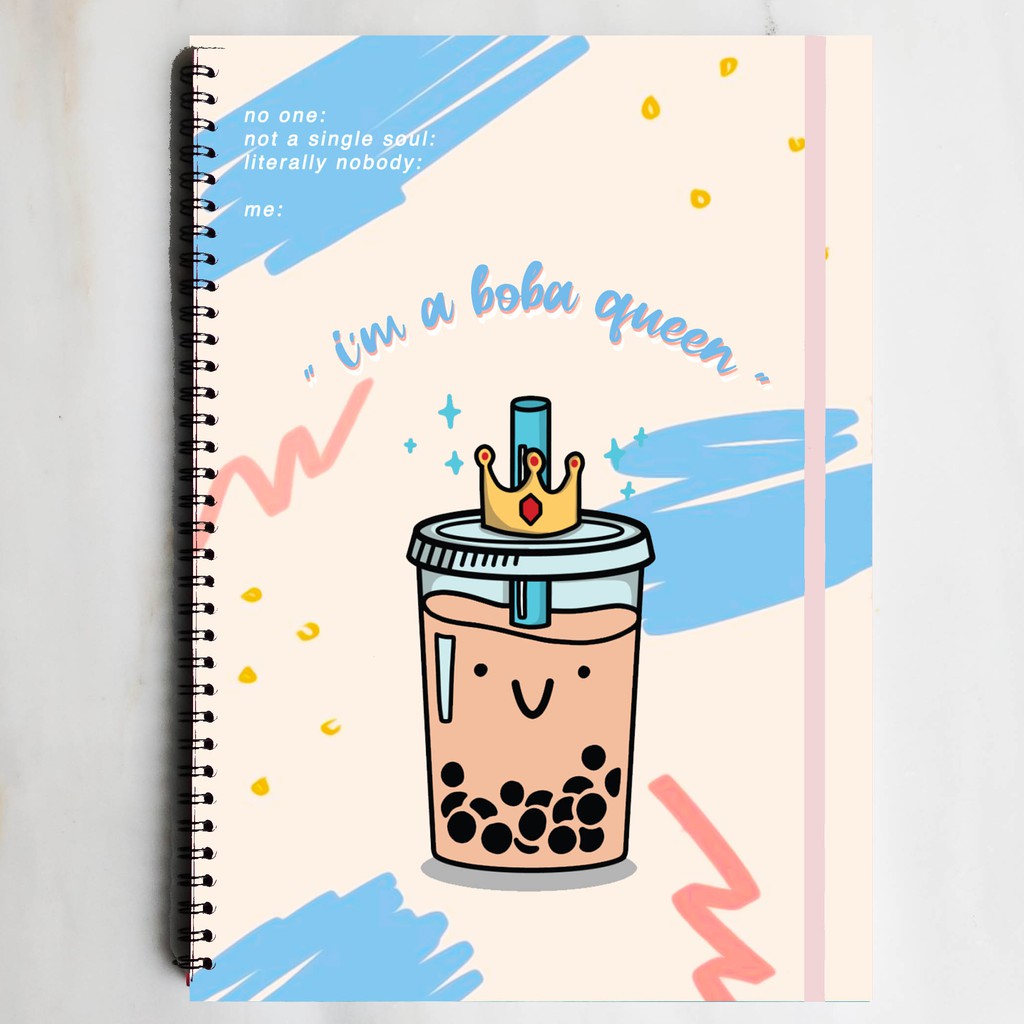 

BOBA QUEEN MEME BUBBLE TEA Notebook Diary Journal Office Supplies School Buku Tulis Sekolah Kuliah