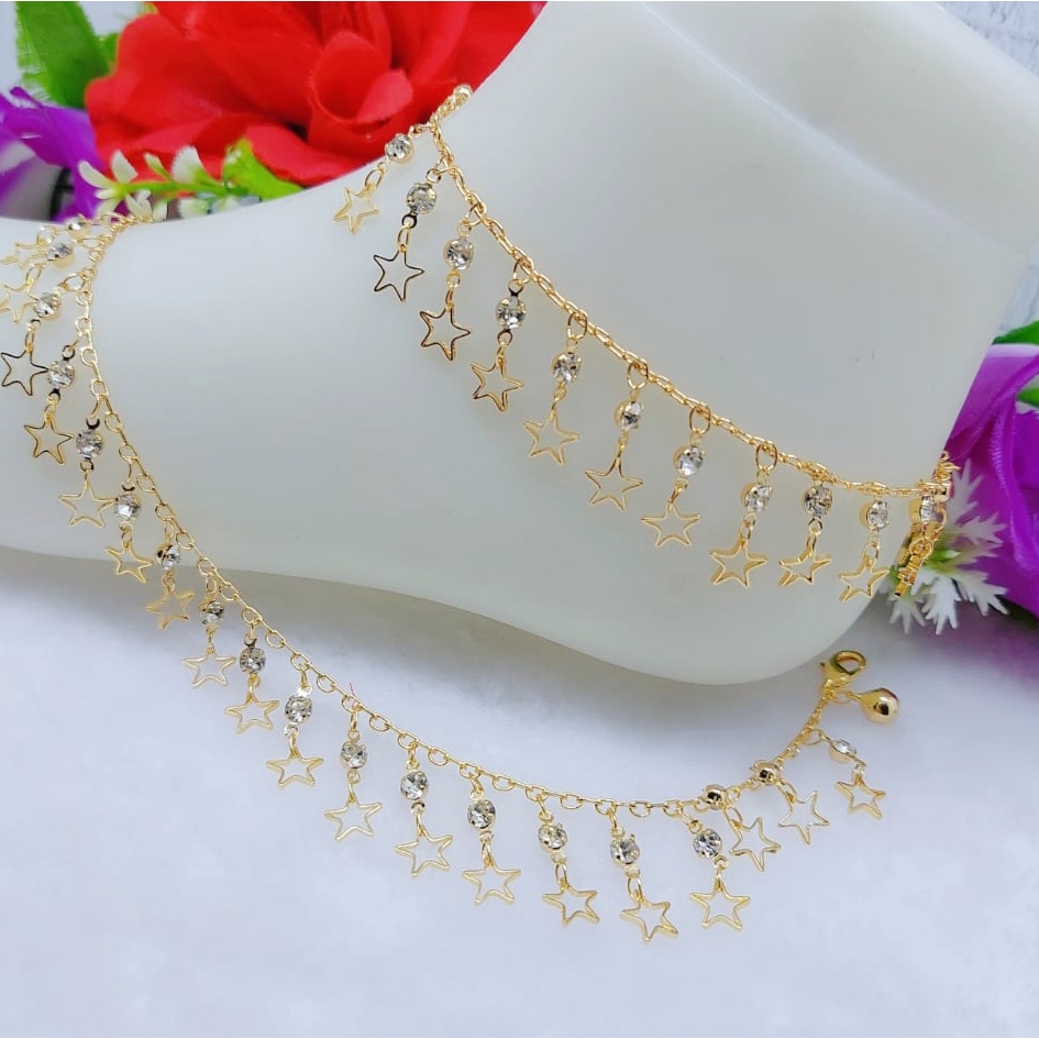 Gelang kaki permata lapis emas perhiasan fashion K14-k19
