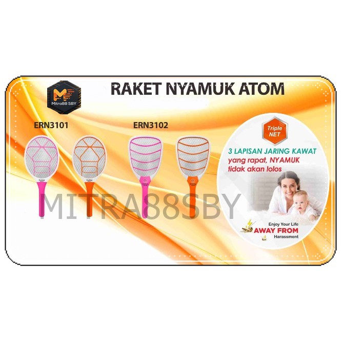 Mitra88sby Raket nyamuk cas ERN3101 dan ERN3102 plus senter led  ecoking