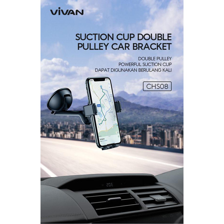 VIVAN Car Holder Universal CHS08 360° Rotation Washable Suction Cup