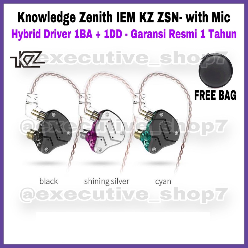 Earphone Knowledge Zenith KZ - ZSN IEM 1DD+1BA