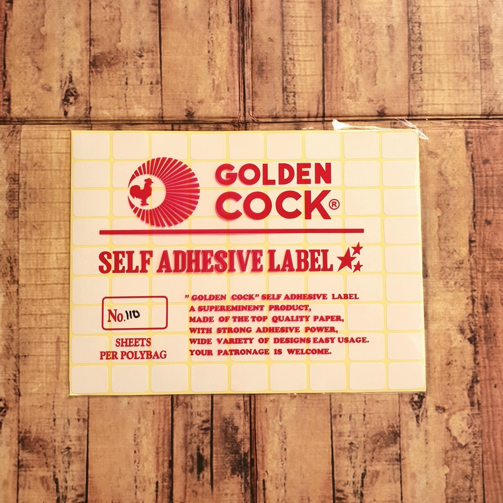 Label Golden Cock No. 110 - Self Adhesive Label 110 - Sticker