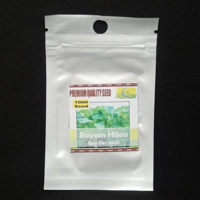 Benih Biji Sayur Kangkung Bayam Selada Sawi Kemangi Seledri Daun Bawang Kubis Kembang Kol Brokoli Wortel Cabe Cabai Tomat Paprika Terong Kacang Panjang Buncis Timun Labu Pare Oyong Gambas-Bayam hijau 1000 bij