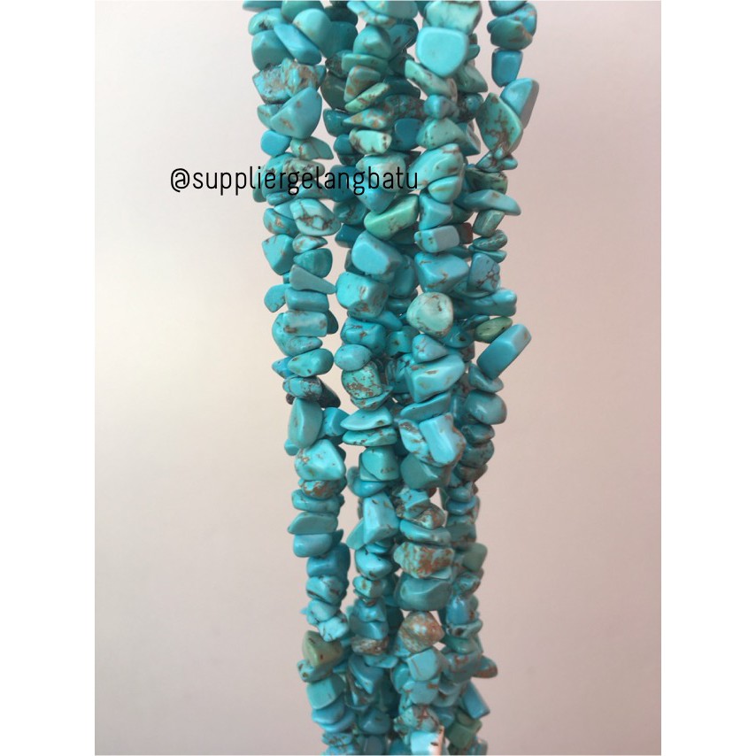 kerikil Batu alam blue turquoise pirus biru 1cm phyrus howlite craft aksesoris supplier bahan grosir