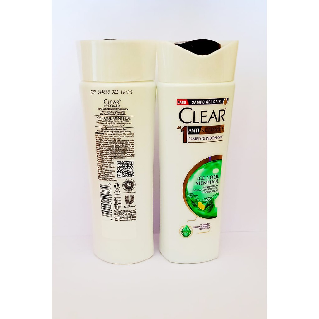 Clear Ice Cool Menthol Shampoo Anti Ketombe 160 ml