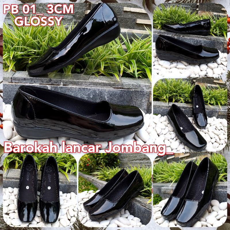 Sepatu Pantofel Wanita Guru Kantor Hak 3cm Size 37-41 3CM PB 01 GLOSSY