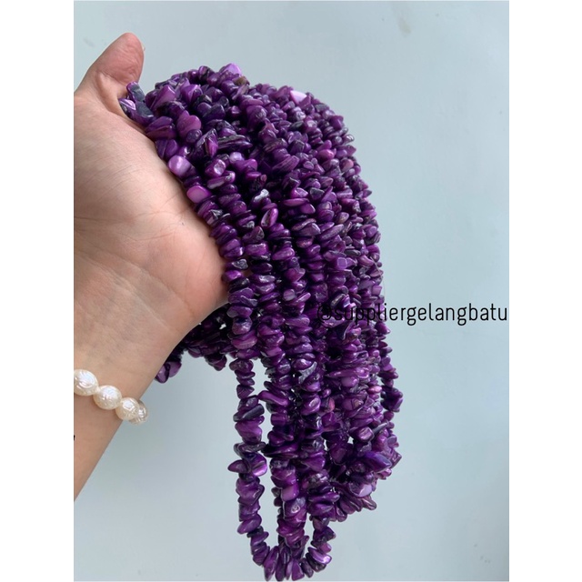 kerikil kerang DARK PURPLE CARNELIAN 2cm bahan manik akik UNGU tua