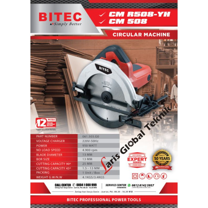 Mesin Circle Gergaji Kayu 7" CM508 BITEC