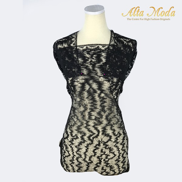 

Alta Moda Brokat Perancis Zig Zag Black Desain