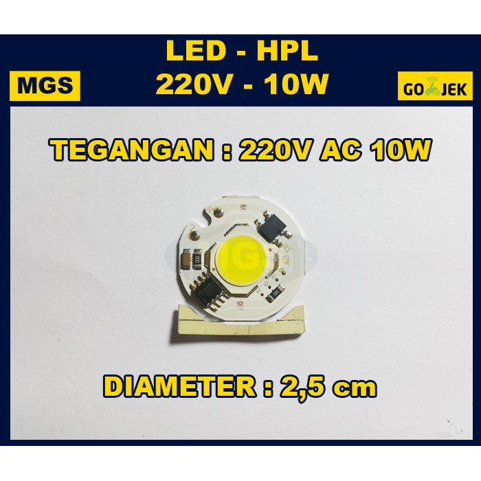 10Pcs LED HPL 220V 10W Bulat