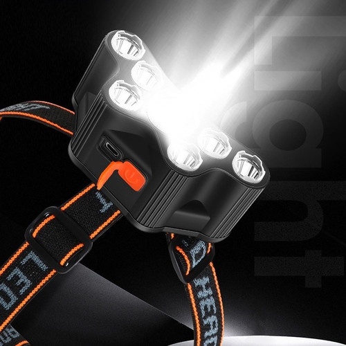 Head Lamp Senter Kepala 5 LED Super Terang USB Rechangeable Waterproof Anti Air 45w 4Mode Cahaya Putih / senter kepala untuk masuk hutan mancing cari belut katak naik trail trabas sepeda gunung hiking camping emergency