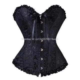 Big Sale Caudatus New Women Satin Bustier Top Vintage Lace Up Boned Bridal Corset Overbust Shopee Indonesia